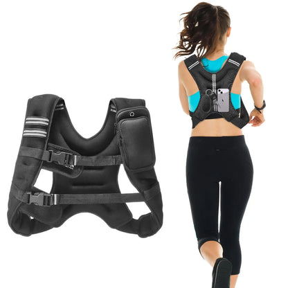 Vevor 12 lbs Weighted Vest with Reflective Stripes, Adjustable Buckle for Men and Women, Ideal for Strength Training, Running, Jogging, and Fitness Workouts